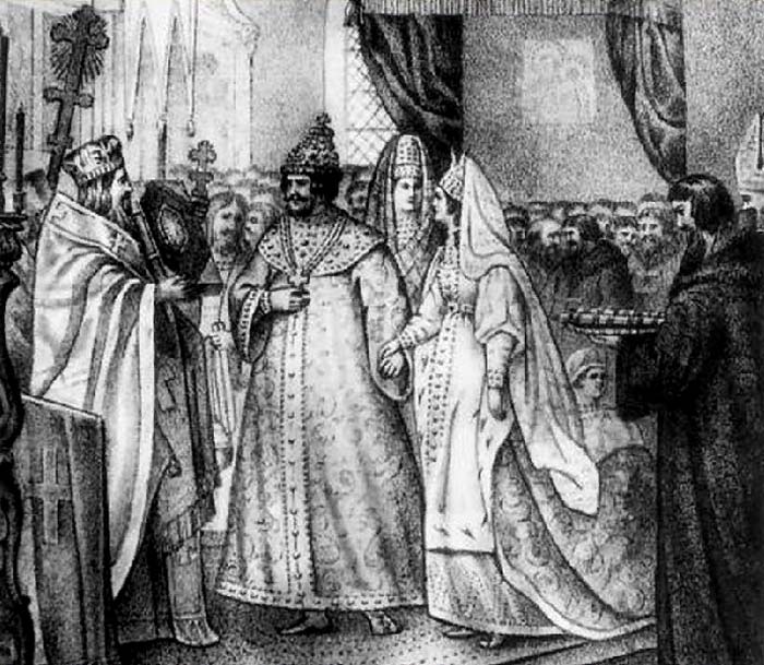 Венчание Ивана III с Софьей Палеолог в 1472 г. Гравюра XIX в