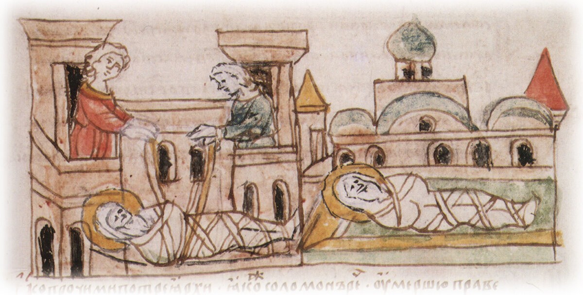 Тайное погребение князя Владимира в Берестове (Иллюстрация из открытых источников)