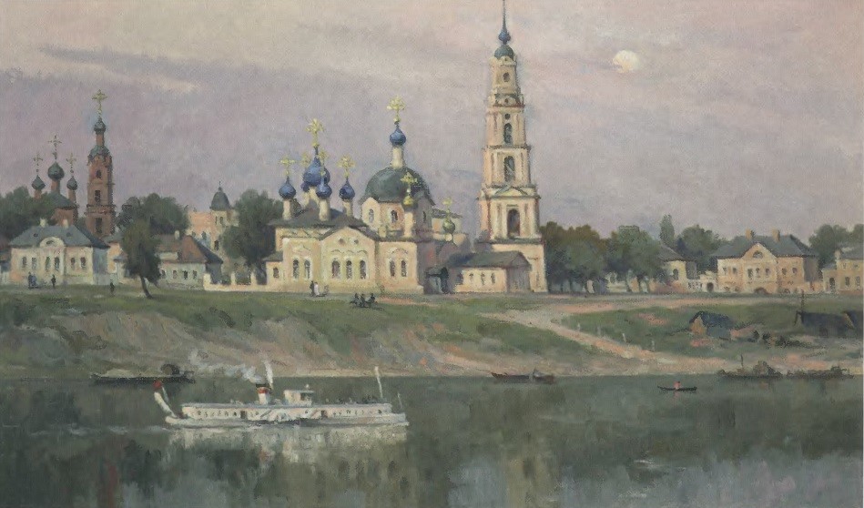 ГЕННАДИЙ СОТСКОВ. Уездный город Калягин до затопления в 1939 году. Собственность художника