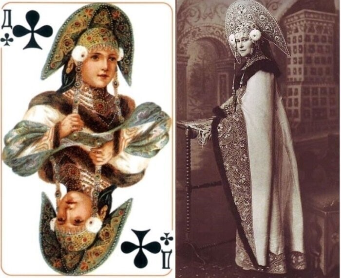 Трефовая дама – княгиня Елизавета Федоровна в костюме княгини.