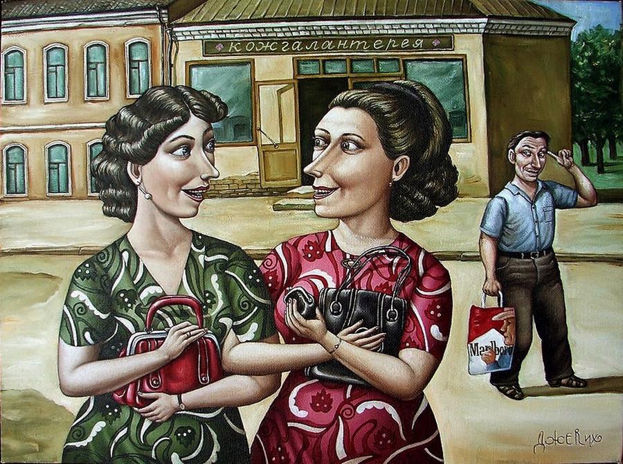 Картины Анжелы Джерих: добрая ирония в советском духе  35