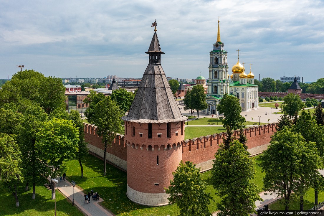 тула с высоты, тульский кремль, башня