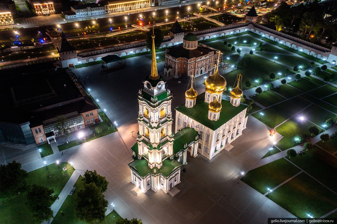 тула с высоты Успенский собор, тульский кремль
