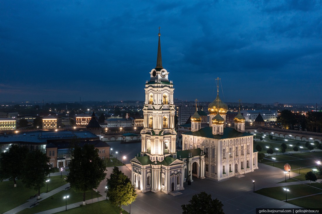тула с высоты Успенский собор, тульский кремль