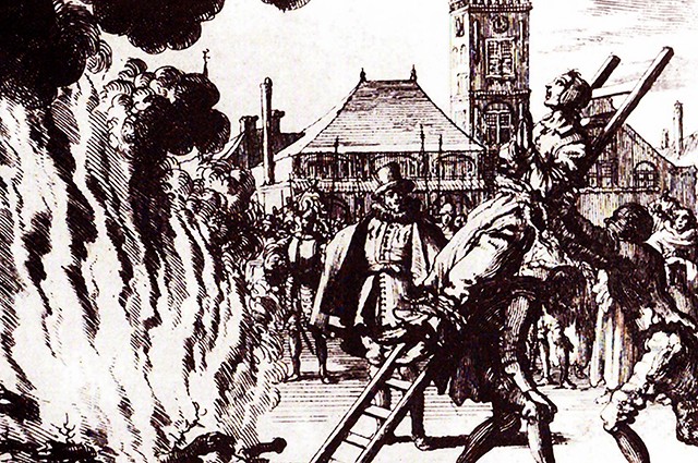 Сожжение ведьмы. Гравюра XVI века.