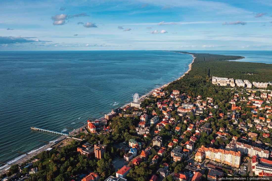 Зеленоградск — город-курорт на берегу Балтийского моря с высоты (18 фото)