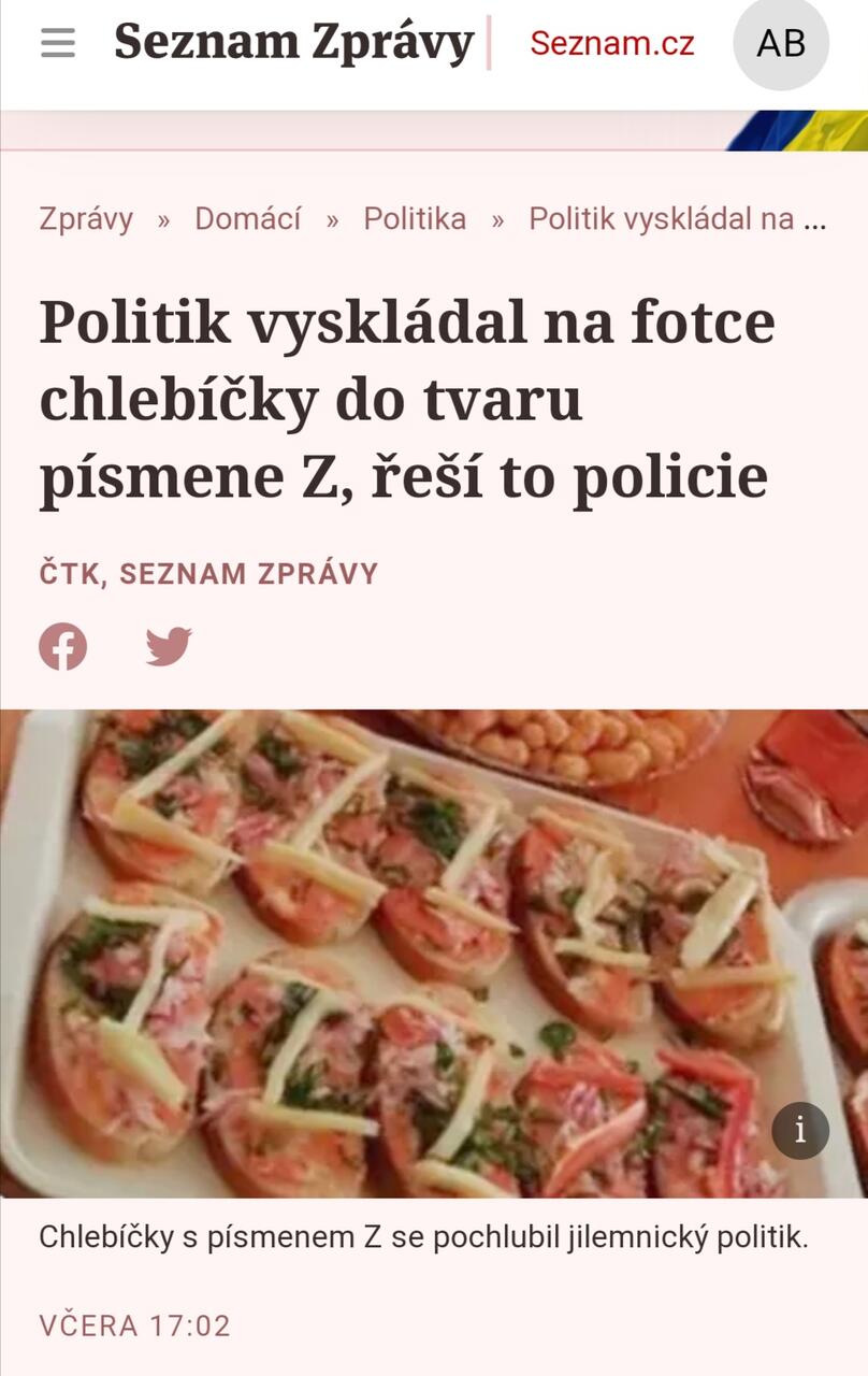 В Чехии политик опубликовал фотографию бутербродов и его уволили
