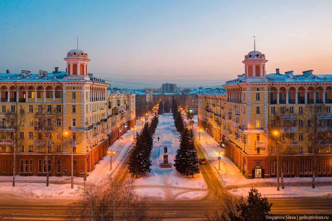 Новокузнецк, зима, архитектура