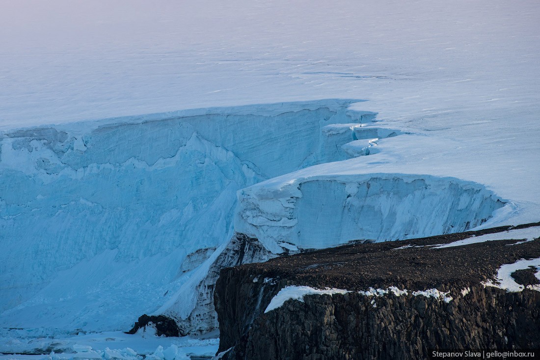 Мыс Флигели, ледник, самая северная точка России