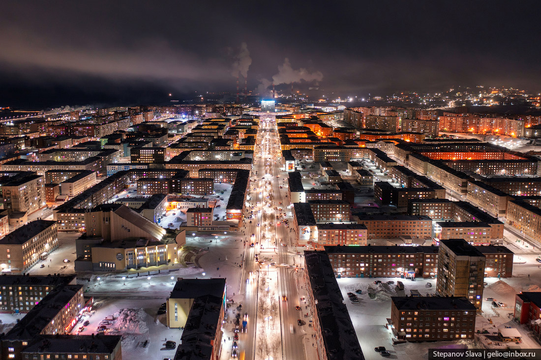 норильск с высоты, ленинский проспект