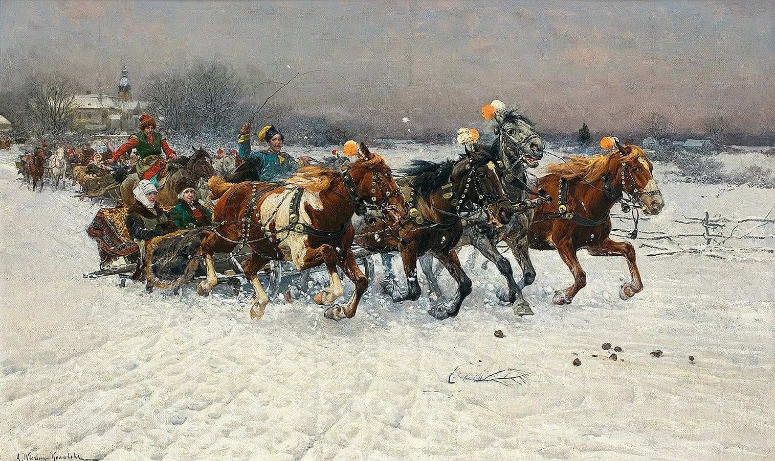 Художник Альфред Веруш-Ковальский (1849 – 1915). Кони-птицы