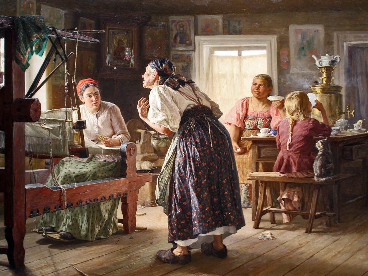 Василий Максимович Максимов «Лихая свекровь» 1893 год (картины с историей)