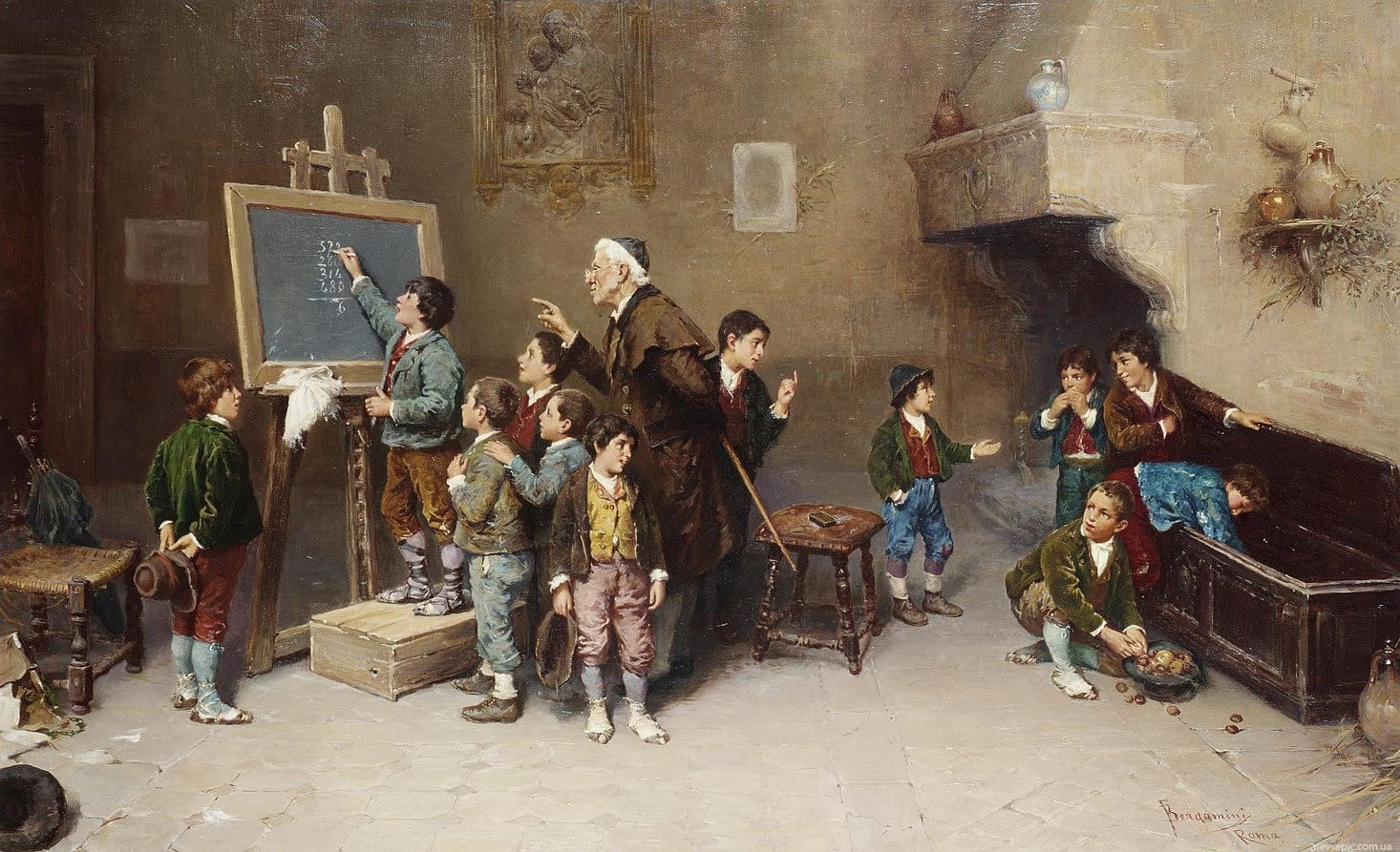 Художник Francesco Bergamini (1815 – 1883). Под ласковым небом Италии