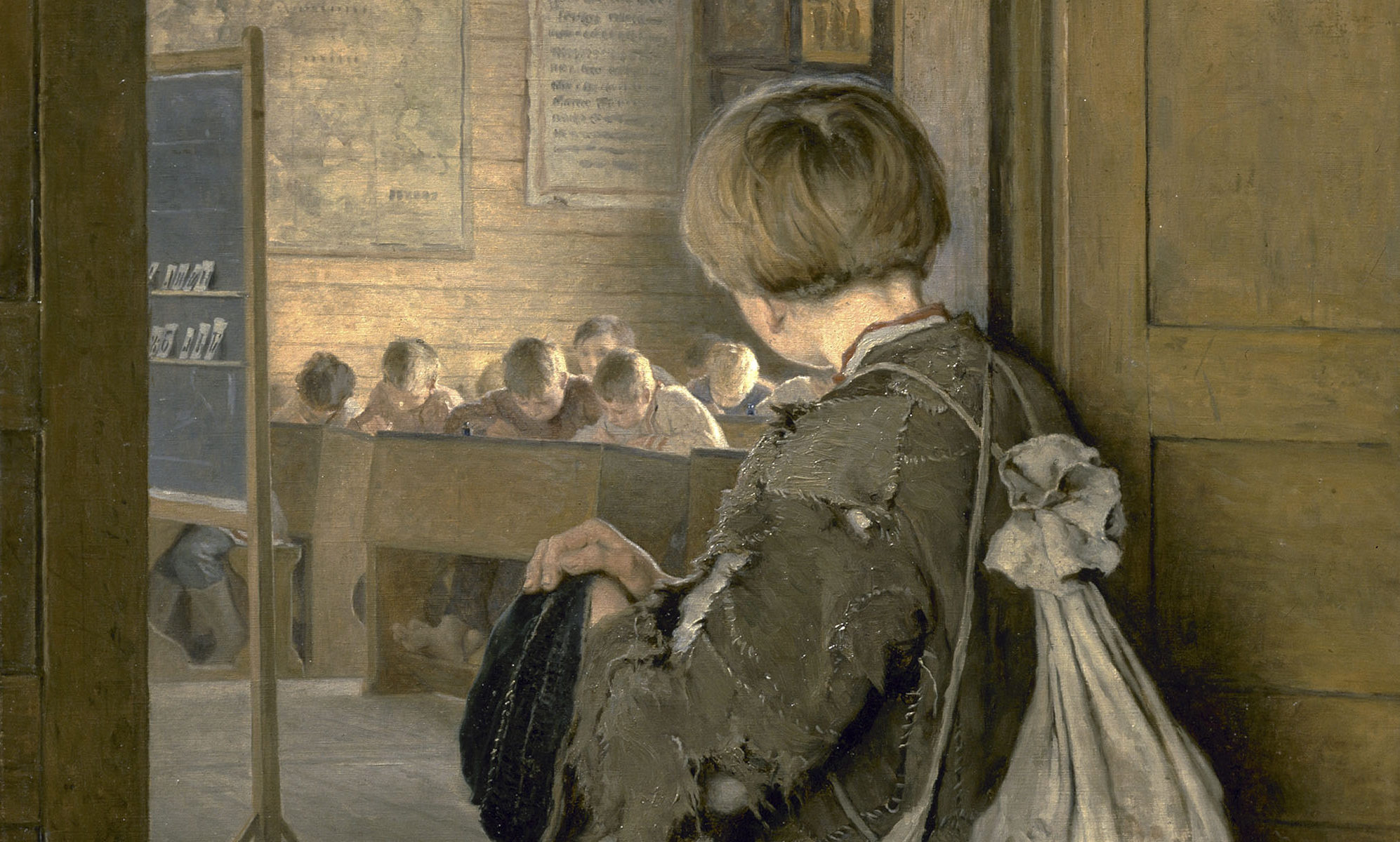 Николай Петрович Богданов-Бельский «У дверей школы», 1897 год. (картины с историей)